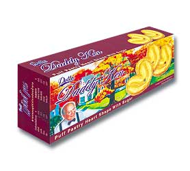 daddy ken puff pastry with sugar long or heart shape packing