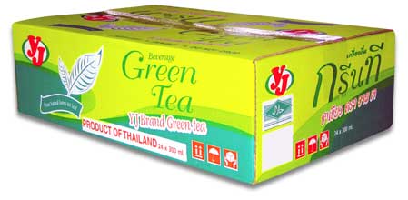 Carton of Can Green Tea Beverage YJ Brand